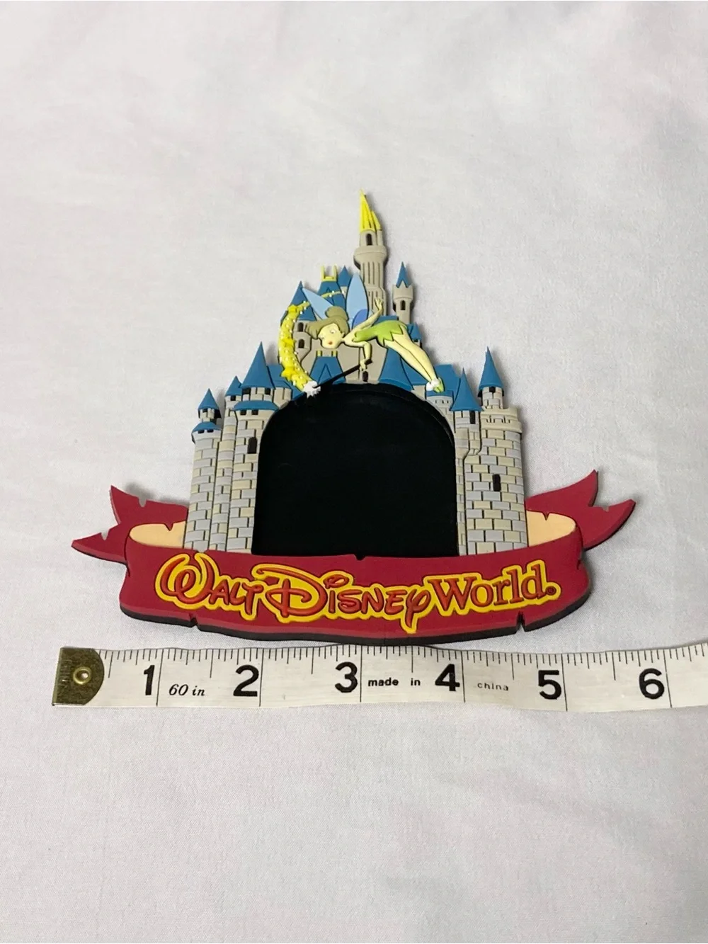 ⭐️ Vintage Disney Cinderella’s Castle Tinker Bell Rubber Magnetic Picture Frame
